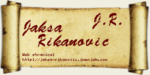 Jakša Rikanović vizit kartica
